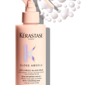 Kérastase Gloss Absolu Anti-Frizz Heat Protectant Spray For Glossy Hair | Fine To Medium Hair | 4-Days Anti-Frizz | With Hyaluronic & Glycolic Acid, Wild Rose-In-Oil | 190ml