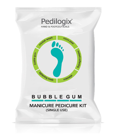 O3+ Pedilogix Bubblegum Manicure Pedicure Kit for Hand and Feet Lightening, Softening and Massage (1 Pc, 55 g 10ML)