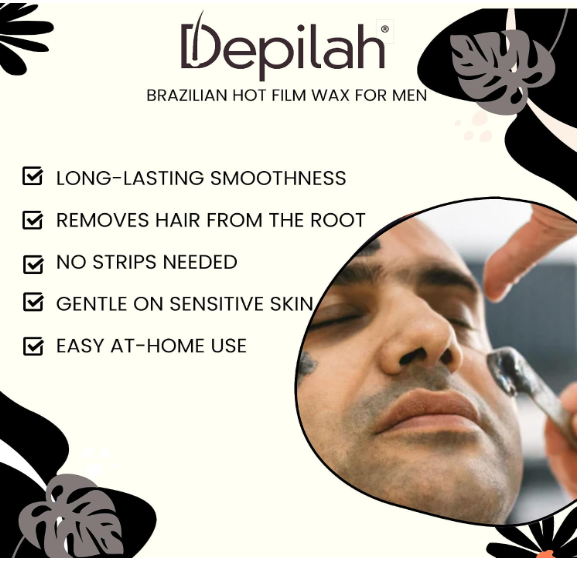Brazilian Wax - 200 gm Face Wax | Hair Wax For Men | Painless Wax For Beard, Chest, & Full Hair Removal | Stripless Full-Body Waxing | Quick & Easy Tan Removal | Vegan & Cruelty-Free - Image 3