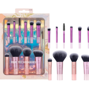 Real Technique Travel Fanstasy Mini Brush Kit, Makeup Brushes, Mini Sized Brushes, Perfect For Travel or On The Go, 10 Piece Set, Purple