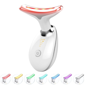 WBC WORLDBEAUTYCARE Face and Neck Beauty Device, Multifunctional Facial Skin Care Tool, 7 Color Led Face Neck Massager for Skin Care Routine at Home Skin Groomer