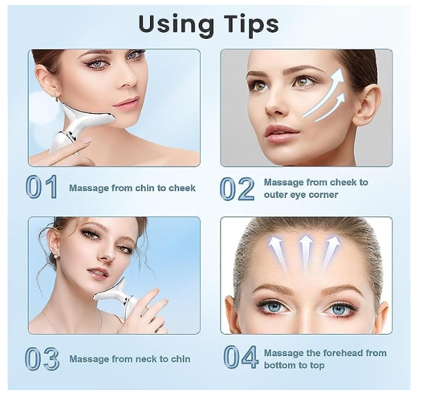 WBC WORLDBEAUTYCARE Face and Neck Beauty Device, Multifunctional Facial Skin Care Tool, 7 Color Led Face Neck Massager for Skin Care Routine at Home Skin Groomer - Image 2