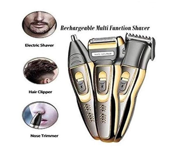 Concepta Trimmer for Men All in One - 3 in 1 Rechargeable Grooming Kit for Men – Beard Trimmer, Hair Clipper, and Nose Trimmer – Corded and Cordless Trimmers for Man - Black - Image 2