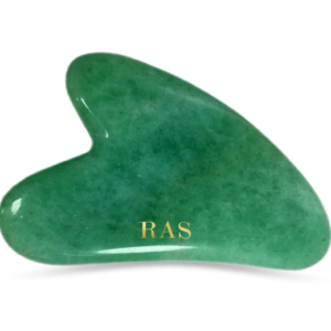 RAS Luxury Oils Jade Gua Sha Face Massage Tool for Glowing Skin & Reducing Stress & Eye Puffiness Made With Authentic Green Stone Tool To Relax Muscles, Tone Face, Reduce Fine Lines | 1 piece