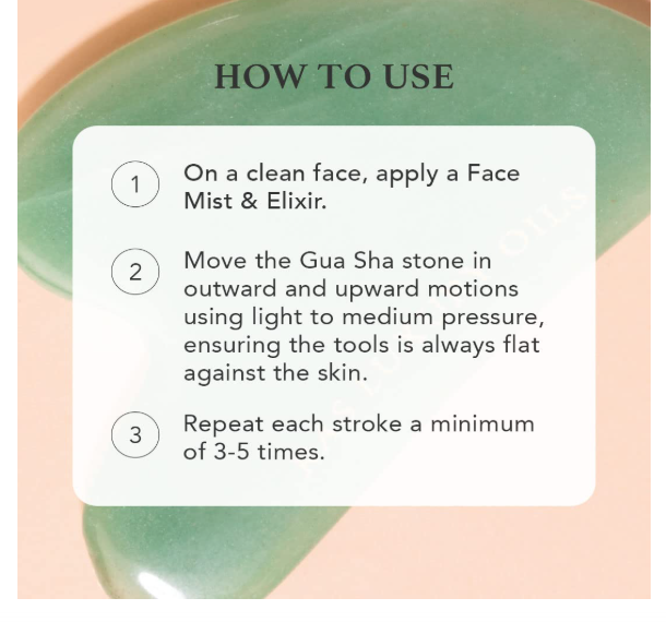 RAS Luxury Oils Jade Gua Sha Face Massage Tool for Glowing Skin & Reducing Stress & Eye Puffiness Made With Authentic Green Stone Tool To Relax Muscles, Tone Face, Reduce Fine Lines | 1 piece - Image 2