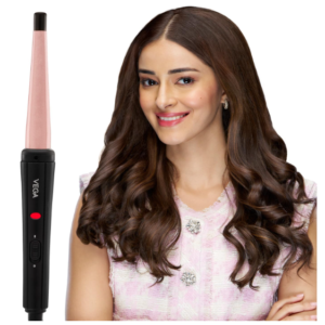 VEGA I-Curl Hair Curler For Women With Ceramic Coated 0.5 Inch-1 Inch Barrel, Quick Heatup Technology,LED Indicator, Fast Heat Up, Long-Lasting Curls, Suitable For All Hair Types, (Vhch-05), Black