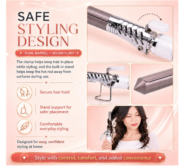 𝐂𝐨𝐧𝐜𝐞𝐩𝐭𝐚 𝐇𝐚𝐢𝐫 𝐂𝐮𝐫𝐥𝐞𝐫 𝐌𝐚𝐜𝐡𝐢𝐧𝐞 for Women, Automatic Curling Iron - Silver - Image 2