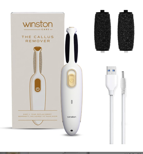 Winston Electric Callus Remover for Feet | 120 Min Runtime, Fast Charging | Rechargeable Foot File | 2 Speed Pedicure Tool for Hard Skin, Cracked Heels & Dead Skin Remover | 1 Year Warranty