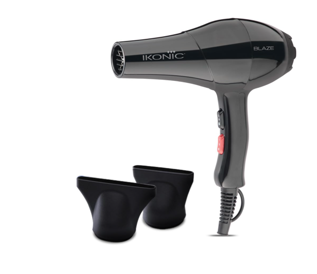 Ikonic Professional Blaze Hair Dryer 1800 Watts-2000 Watts 3 Heat And 2 Speed Setting Combination Powerful Ac Motor Comes With 2 Interchangeable Nozzles, For Both Men And Women, Suitable For All Hair Types, 1 Yr Warranty Black