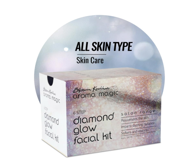 roma Magic 6 step Diamond Glow Facial Kit Set | Rejuvenates skin, restoring radiance & softness | Mint & Neem Extract, Vitamin E, Aloe Vera | All Skin | 5 Single Use Kit | Pack of 1