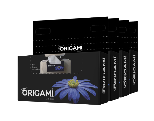 Origami Facial Tissues | Car Pack | 2 Ply | Pack of 4 | 100 Pulls Each