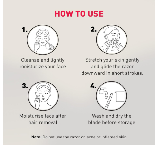 Sirona Face Razor for Women Facial Hair - Pack of 3 | Instant Glow & Painless Hair Removal | German Blades | For Eyebrows, Upper Lip, Chin, Peach Fuzz, Forehead, Unibrow, Sideburns - Image 2