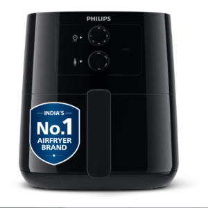 PHILIPS Air fryer for Home HD9200/90, 4.1 Litre with RapidAir Technology (Black), with additional 1 Yr Warranty by Philips, uses up to 90% less fat