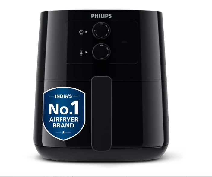 PHILIPS Air fryer for Home HD9200/90, 4.1 Litre with RapidAir Technology (Black), with additional 1 Yr Warranty by Philips, uses up to 90% less fat