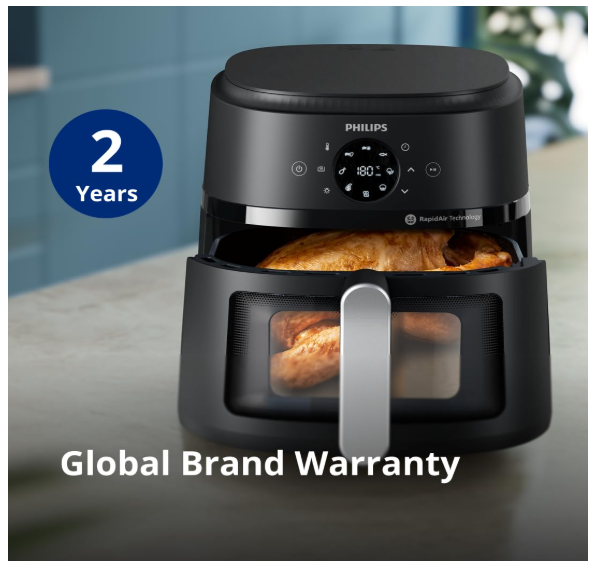 PHILIPS Air Fryer NA231/00 with touch panel, 6.2 Litre, Extra Large