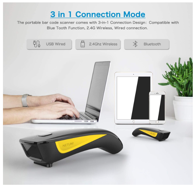 .NETUM Mini Barcode Scanner Bluetooth Compatible, Portable Bar Code Reader - Image 3