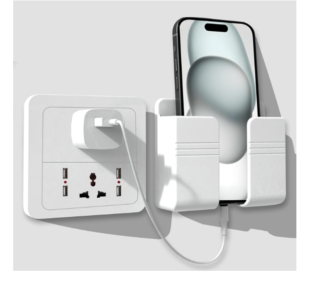 Tensea ABS Mobile Phone Charging Stand,Multi-Functional Storage Holder,Bedside Fixed Rack,Bedroom,Office Accessories,Acrylonitrile Butadiene Styrene,White 01,Portable Electronic Devices,9.9x3x8.6 cm