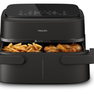 Philips 1000 Series Airfryer Double Drawer with Removable Divider - 7.1L, RapidAir Technology, 10 Cooking Modes, 90% Less Fat, Compact Design, HomeID Application (NA154/00)