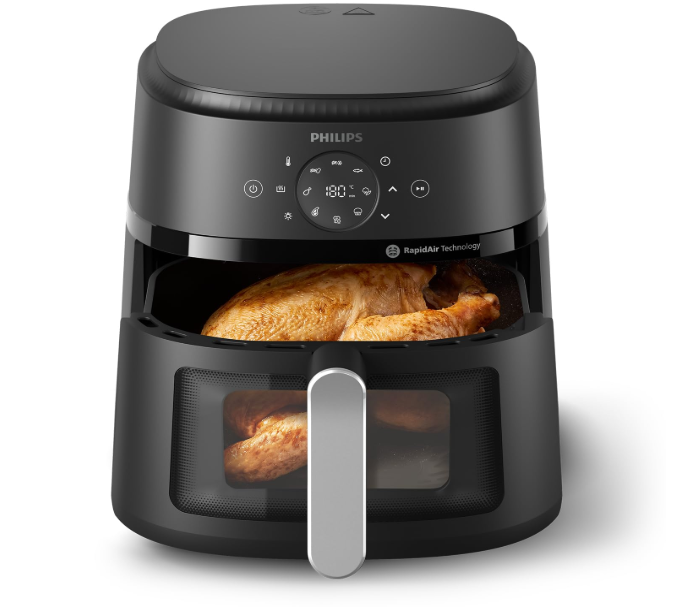 Philips Air Fryer 2000 Series - 13-in-1 Functions, 6.6 Liter, Compact Design with Kitchen Window, Black, (NA231/00)