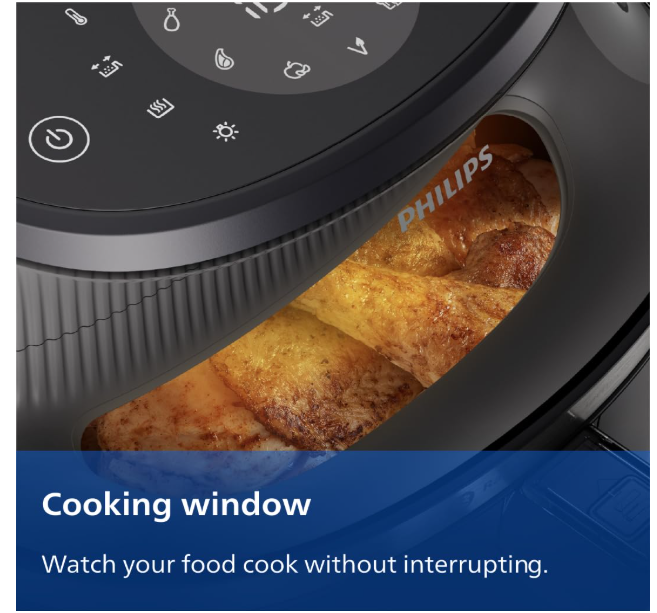 Philips 3000 Series 6.5qt Airfryer, Kitchen Window, 16-in-1 Air Fryer, RapidAir Plus Technology, Fat Elimination, HomeID Recipe, Easy to Clean (NA330/00) - Image 2
