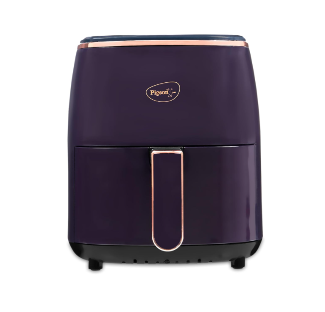 Pigeon Healthifry Plus Digital Air Fryer, 360° High Speed Air Circulation Technology 1400 W with Non-Stick 4.2 L Basket - Purple