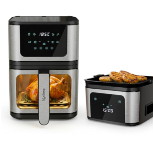 Lifelong BRIK 2-in-1 Air Fryer & Grill | 1350W, 8 Preset Menus | 4.2L See-Through Basket | Detachable Flip Design for Air Fry & Grilling | Use Little to No Oil, 360° Rapid Air Circulation |Touch Panel