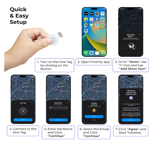Zebronics One Tag, Worldwide Tracking Device for iOS, Apple Find My, Upto 1 Year Battery, BT v5.3, Anti-Lost & Loud 80dB Alert, No SIM Needed, MFi Certified, for Keys, Wallets, Luggage, Gadgets, etc. - Image 2