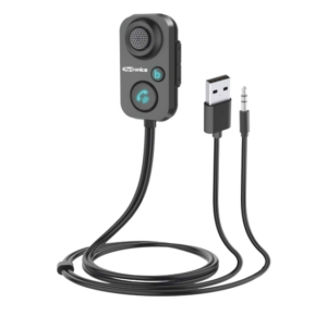 Portronics AUTO 12 in-Car Bluetooth Receiver for Handsfree Calling, Music System, Supports All Smartphones (Black)