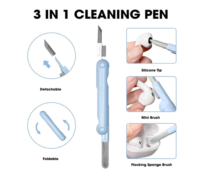 Sounce 7 in 1 Electronic Cleaner Kit, Keyboard Cleaner Kit with Brush, 3 in 1 Cleaning Pen for AirPods Pro, Multifunctional Cleaning Kit for Earphone, Keyboard, Laptop, Phone, PC Monitor (Grey) - Image 2