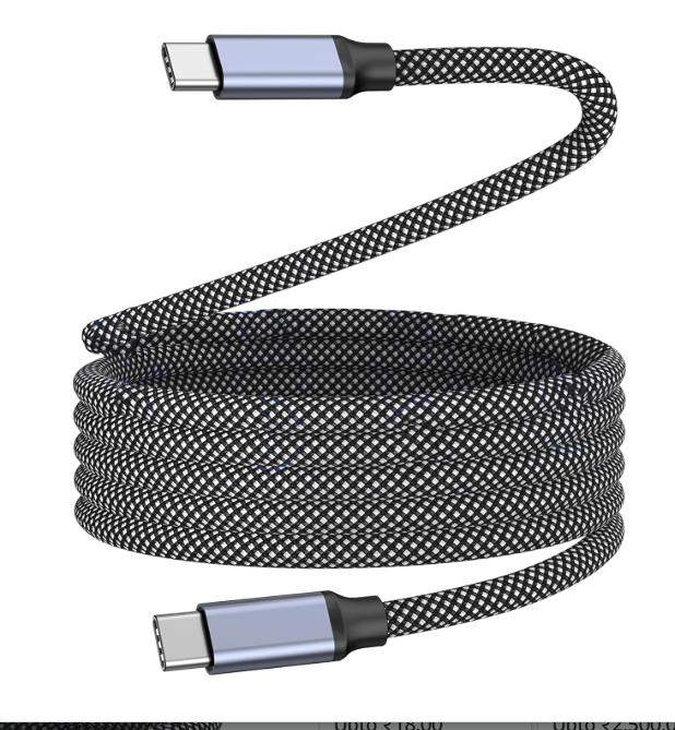 Sounce Type-C to Type-C Cable – 65W / 3.1A PD Fast Charging, 480Mbps High-Speed Data Transfer & Sync, Durable Nylon Braided O-Magcable for Smartphones & Laptops (1M, Black) - Image 2