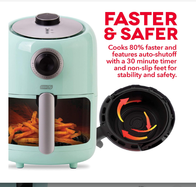 Dash DCAF150GBAQ02 Compact Air Fryer, Aqua - Image 2