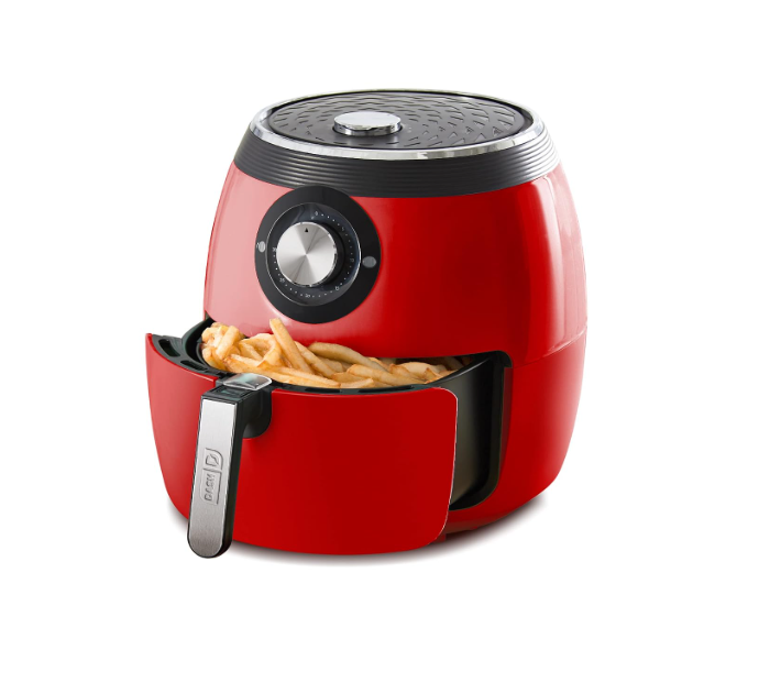 Dash DFAF455GBAQ01 Deluxe Electric Air Fryer + Oven with Temperature Control, Non-Stick Basket, Recipe Guide + Auto Shut-off Function