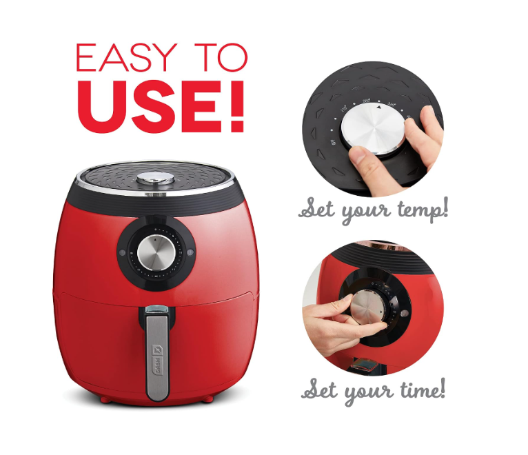 Dash DFAF455GBAQ01 Deluxe Electric Air Fryer + Oven with Temperature Control, Non-Stick Basket, Recipe Guide + Auto Shut-off Function - Image 2