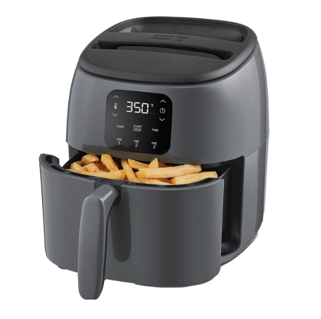 DASH Tasti-Crisp™ Electric Air Fryer Oven, 2.6 Qt., Grey – Compact Air Fryer for Healthier Food in Minutes, Ideal for Small Spaces – Auto Shut Off, Digital, 1000-Watt