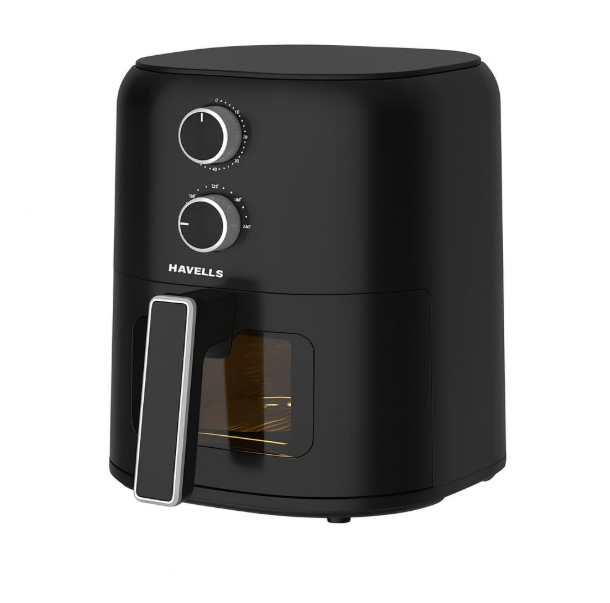 Havells Prolife VISTA Air Fryer 4.2 L | Aero Crisp Technology for Air Circulation | See Through Window | Non-Stick Silicon Coated Basket |Auto Shut-Off | Adjustable Temperature and Time (Black)