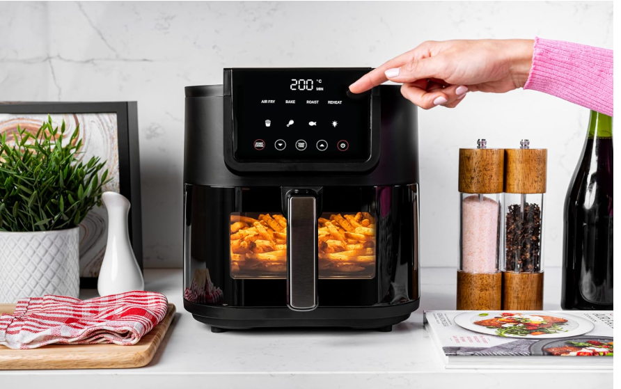 Nutricook 5L Air Fryer Slim with 100% Toxin-Free Ceramic Coating—No PTFE, PFAS, PFOA or Microplastics, Clear Window, Light & Large Basket | 1500W, 4 Presets, 2-Year Warranty - Image 2