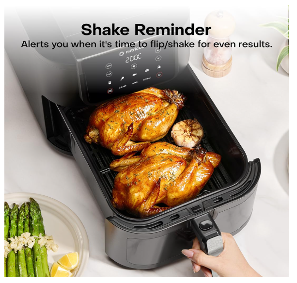 Nutricook 7.6L Air Fryer Slim XL with 100% Toxin-Free Ceramic Coating—No PTFE, PFAS, PFOA or Microplastics, Clear Window, Light & Extra-Large Basket | 1700W, 5 Presets, 2-Year Warranty - Image 2