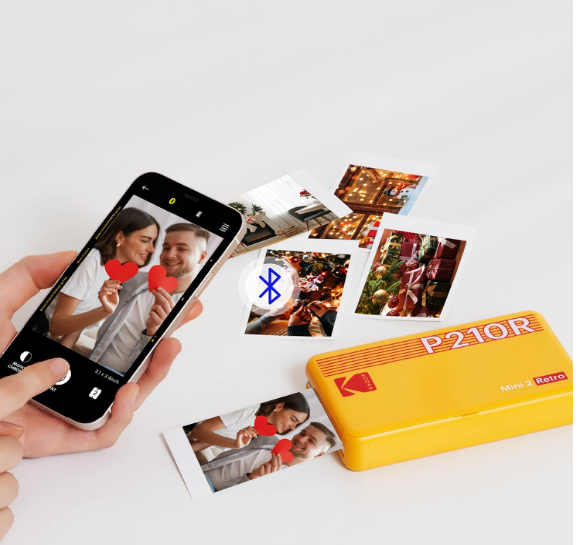 KODAK Mini 2 Retro Portable Instant Photo Printer, Wireless Connection, Compatible with iOS, Android & Bluetooth, Real Photo (2.1 ”x3.4”), 4Pass Technology & Lamination Process -White - Image 2