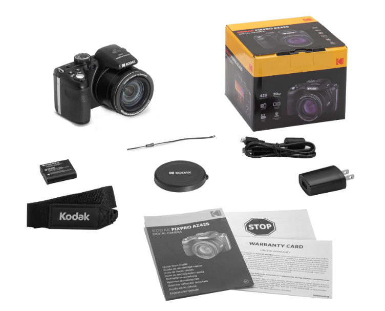 Kodak PIXPRO AZ425 Digital Camera Bundle with 64GB Memory Card + Camera Case (Black) + USB Card Reader + Table Tripod + Accessories (Black) - Image 2