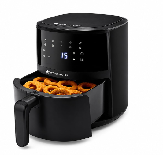 Wonderchef Platinum Digital Air Fryer for Kitchen, 4.5L, 1350W, Rapid Air Technology, 10 Pre-Set Functions, Temperature and Time Control, Automatic Shut-Off, 2-Yr Warranty