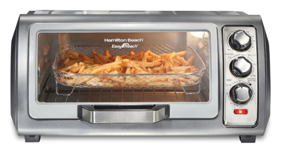 Hamilton Beach Air fryer with OTG, 16L Capacity, 6 in 1 – Air fryer, Bake, Broil, Toast, Grill, Dehydrate (Stainless Steel, 1400W) 360 Degree Rapid Heat Circulation, Monitor Your Cooking