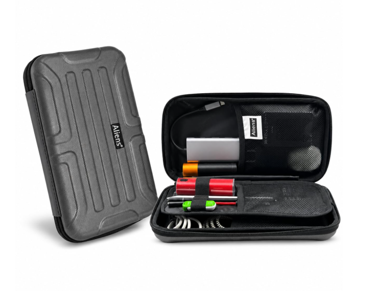 Tukzer Large Travel Gadget Organiser Case Bag Aliens Series, Hardshell ABS Material, Water-Resistant Travel Storage Pouch for HDD/SSD, Samsung T7 Shield,Cable,Charger,Smartphone,airpods,Power Bank-GRY
