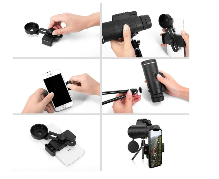 Cezo 40X60 Magnification Zoom HD,Monocular Telescope for Adults and Children,High Power Telescope Gadget, Monocular with Built-in Compass, Scope for Bird Watching Hiking Concert Travelling - Image 2