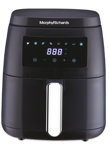 Morphy Richards Digital Air Fryer For Home|1500W With Digital Control|Dual Fan Technology|Adjustable Time & Temperature Control|Voltage Fluctuation Protection|2-Yr Warranty By Brand|Black, 5 liter