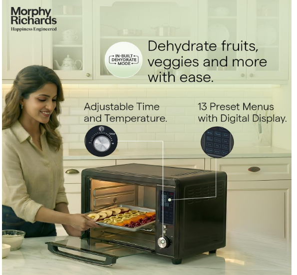 Morphy Richards Digital OTG|Capacity - 29 Litre with 13 Preset Menu|Rotisserie,Convection,In-Built Air-Fryer & Dehydrator Function|2-Yr Warranty - Image 3