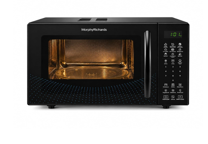 Morphy Richards 23CGAD Convection Microwave Oven| Capacity - 23L |In-Built Air Fryer & Dehydrator Function|220 Autocook Menu| 2 Year Product Warranty| Black