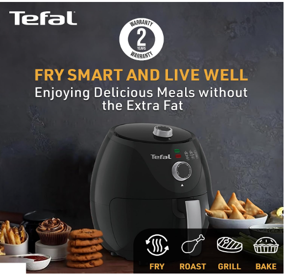 Tefal Easy Fry Air Fryer/Powerful 1200W / Customisable Temperature Control from 80°C to 200°C | 60-Minute Timer| 3.2 L | For Health-conscious Individuals | Multifunctional Cooking | 2 Year Warranty - Image 2