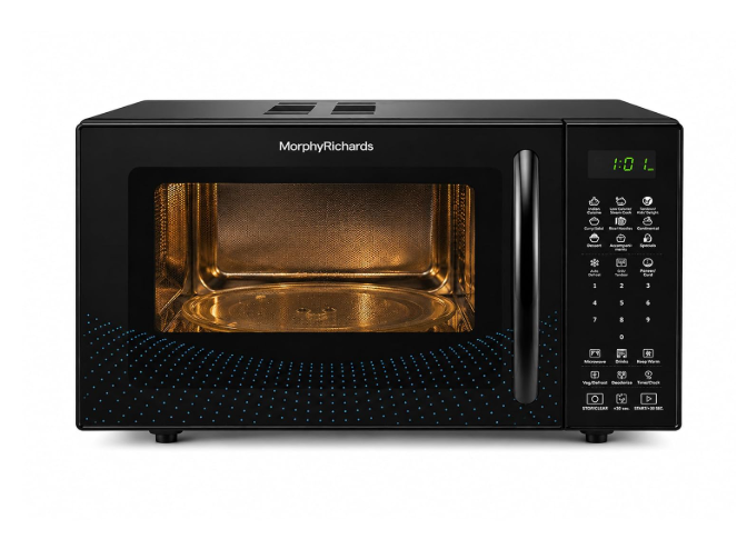 Morphy Richards 23CGAD Convection Microwave Oven| Capacity - 23L |In-Built Air Fryer & Dehydrator Function|220 Autocook Menu| 2 Year Product Warranty| Black