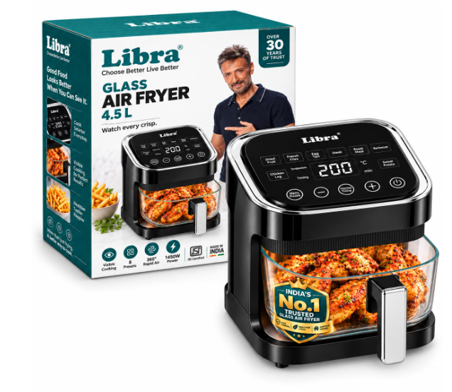 Libra 4.5L Glass Air Fryer Oven - Multifunction Digital Air Fryer for Home