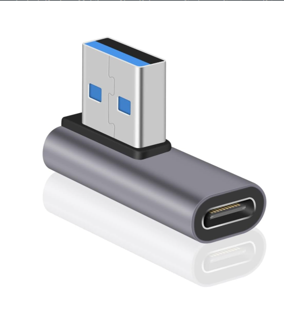 ETZIN 10Gbps Type C Female to USB Male, 90 Degree USB C to USB A Adapter, 3.1 Adapter 10Gbps A Double Sided Charging & Sync-EPL-1052TC. (Right Angle USB C)